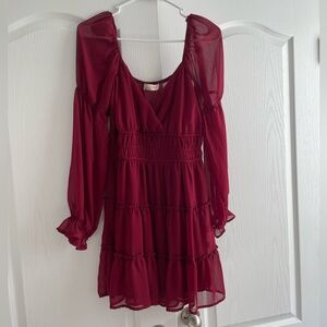 Altar’d State Burgundy Long Sleeve Dress